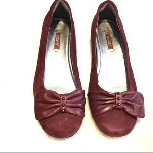 Ecco Bow Front Ballet Flats Loafers Shoes Slides